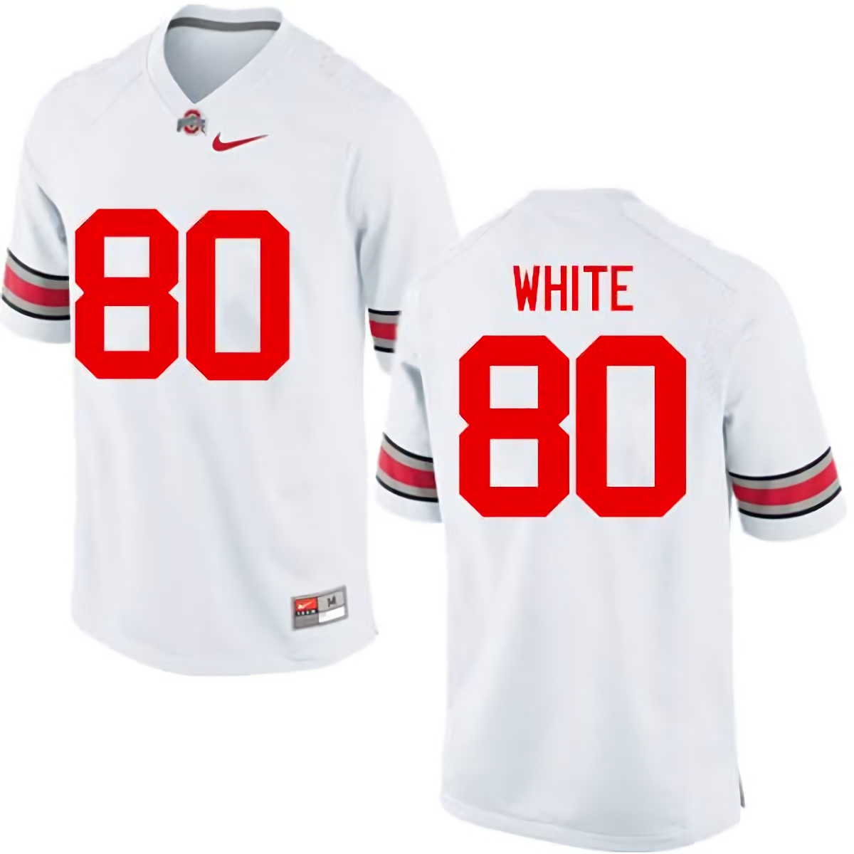 Brendon White Ohio State Buckeyes Men's NCAA #80 Nike White College Stitched Football Jersey LQH2156LS